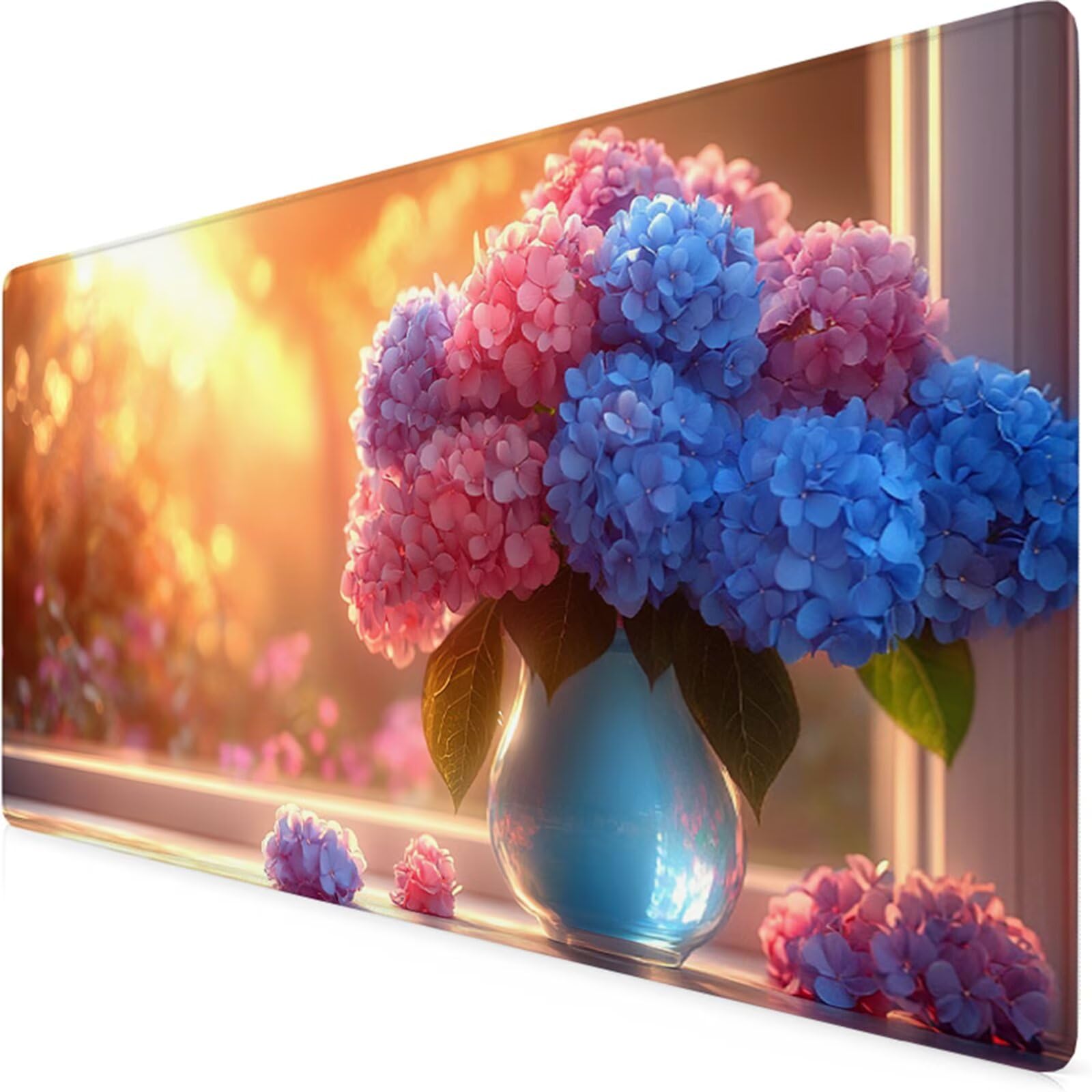 Pomarańczowa podkładka pod mysz do gier XXL 1600 x 800 x 3 mm podkładka pod mysz biurową wodoodporna podkładka pod mysz przeciwsłoneczna z antypoślizgową gumową podstawą szyte krawędzie mata pod mysz