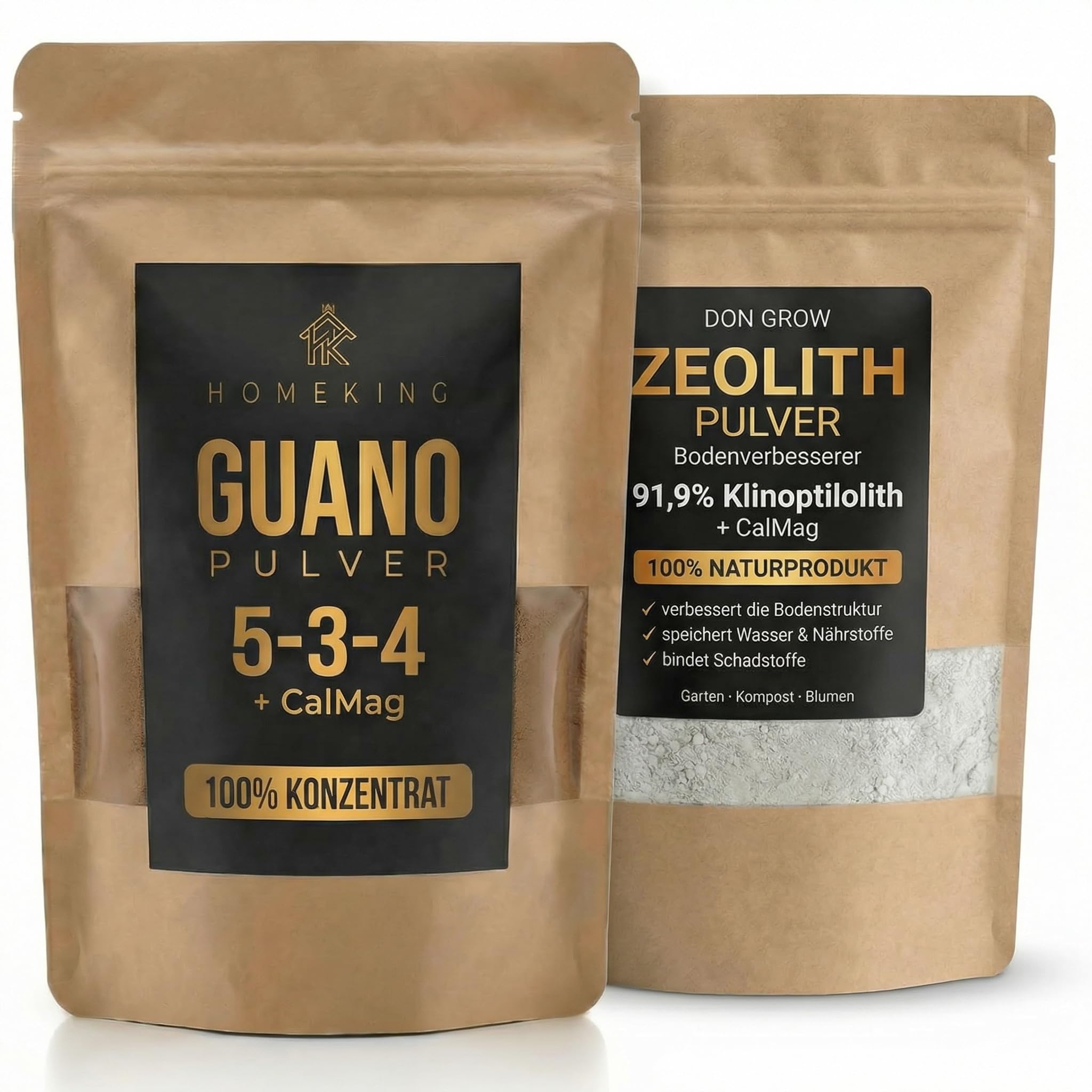 Bodenaktivator für Tomaten & Gemüse – Guano Pulver + Zeolith Pulver als Bodenverbesserer und Nährstoffspeicher für Garten & Hochbeet – 4,5 Kg – HOMEKING