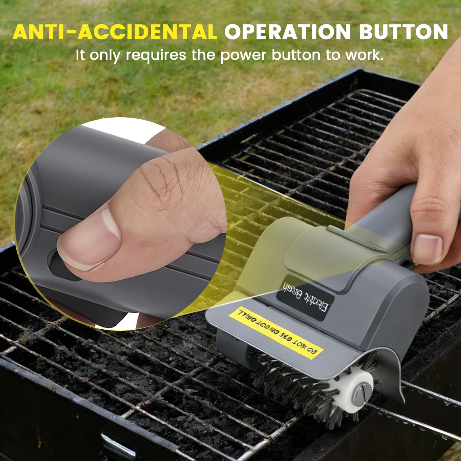 Spazzola elettrica per barbecue da esterno, spazzola elettrica senza fili, 1100 giri/min, con spazzola di ricambio, spazzola elettrica ricaricabile, per tutte le griglie