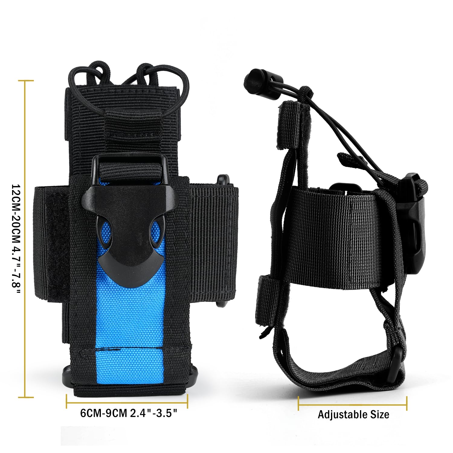 VIPERADE Walkie Talkie Bag: MOLLE Radio Holder, Adjustable Holster for Belt/Pack - Blue - Image 4