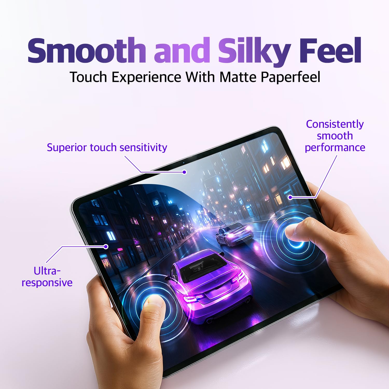 COKER Paperfeel - Protector de pantalla para iPad Pro de 11 pulgadas de 7ª generación, antiarañazos, antihuellas, antiroturas, sensible al tacto, película PET, bloqueo de luz azul, fácil de instalar