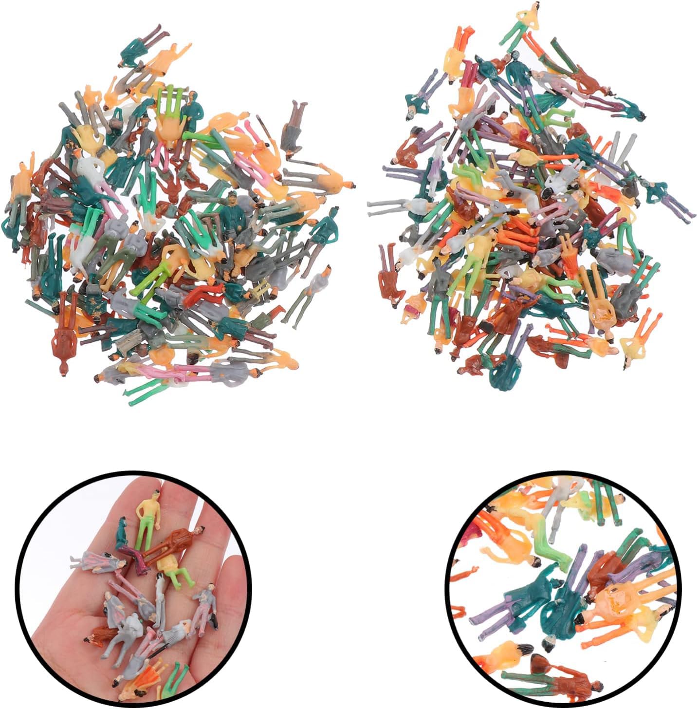 100 Stück Modelleisenbahn Figuren - Mini Menschen 2,5cm Maßstab 1:75