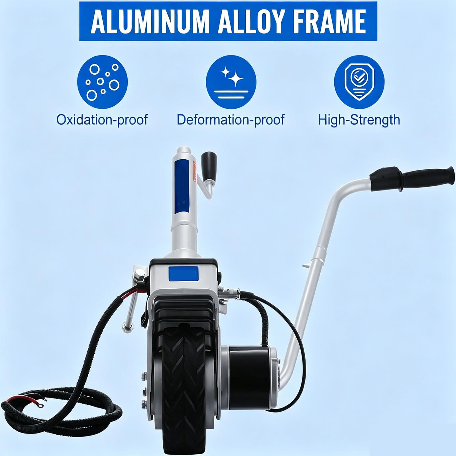 Roue Jockey Remorque Électrique Motorisée, Capacité Max. 272 kg,12V 350W Vitesse,2268 kg Chariot de Remorque, Roue Jockey Motorisée pour Déplacer Caravanes Bateaux