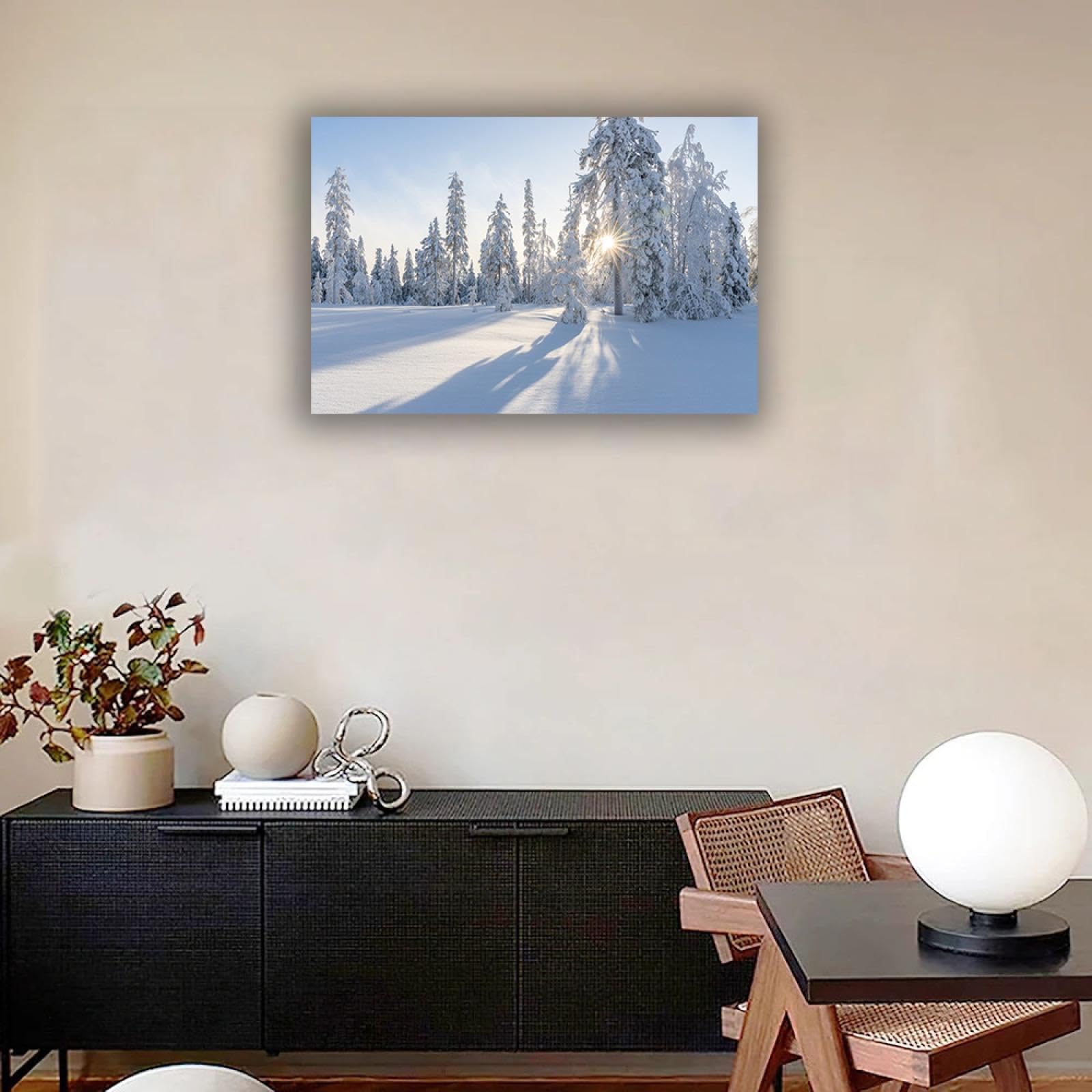 Quadro Su Tela 4 Pannelli Sci In Montagna - Stampa Artistica 122,9x83,8 Cm Con Paesaggi Invernali E Attrezzatura Da Sci, Pronta Da Appendere