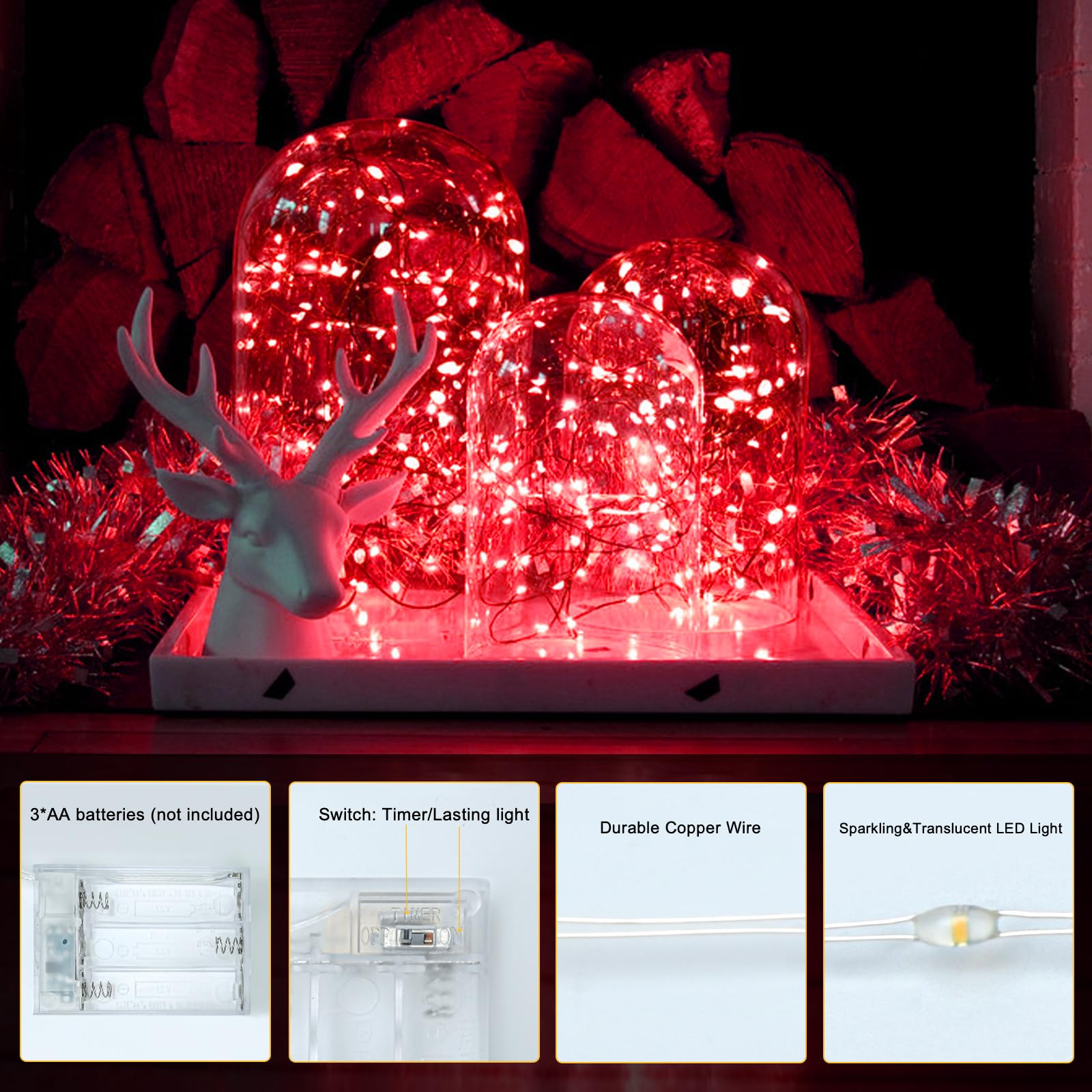 Yumcute Lichterkette 3m Mit 20 LEDs - Bunte Geister Für Party Deko