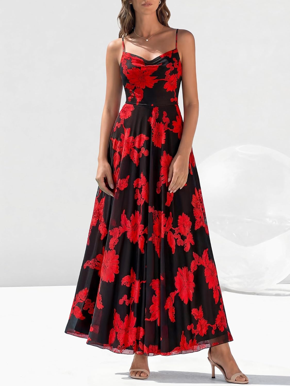 BTFBM Women Summer Floral Maxi Dresses Elegant Spaghetti Strap Dress Printed Party Dress Beach Long Dresses thumbnail