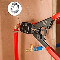 Vista 5 de Paquete de 200 anillos de abrazadera Pex de 3/4 pulgadas, anillo de crimpado PEX de acero inoxidable 304 premium, abrazaderas de ajuste Pex