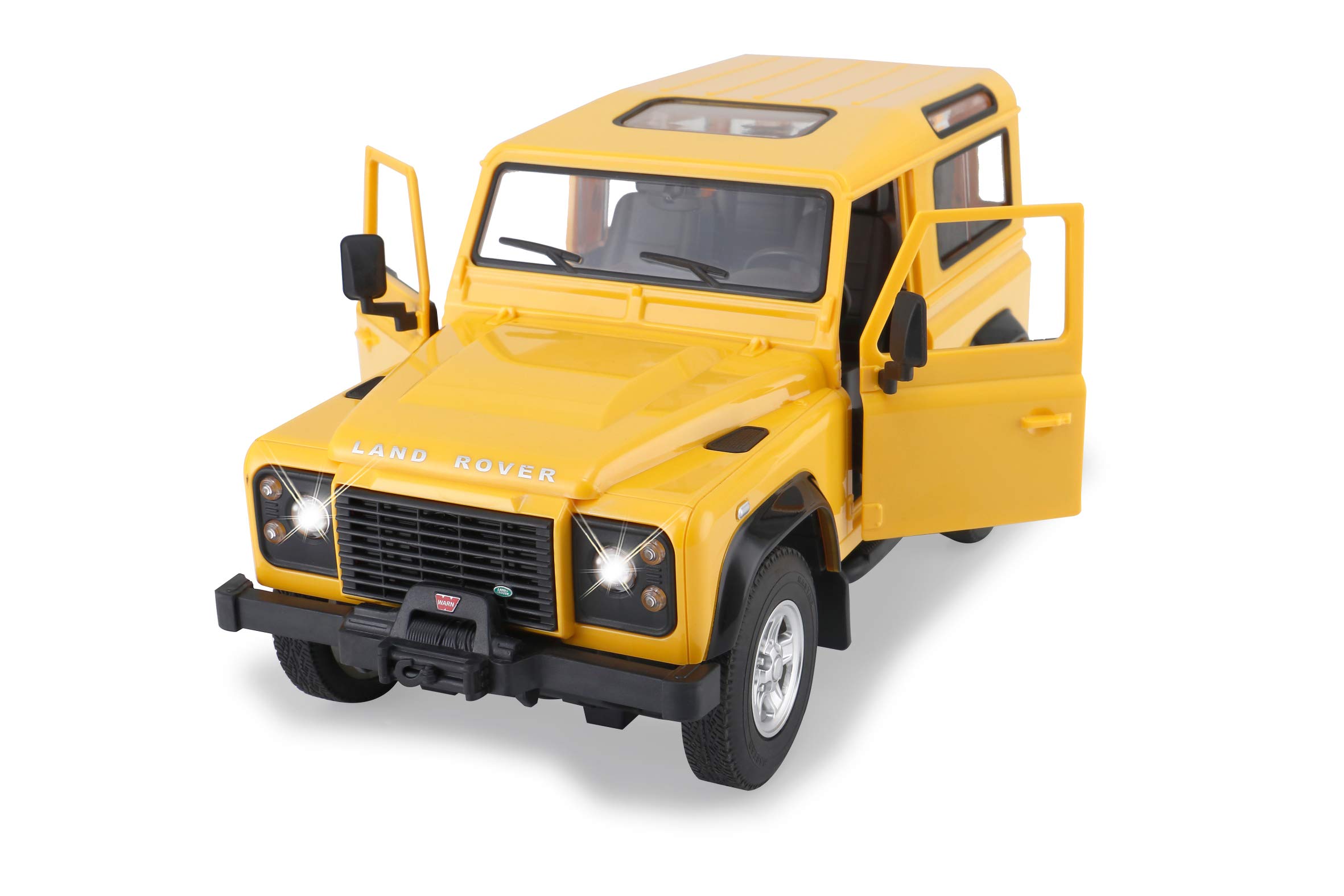 Land Rover Defender drzwi ręczne 1:14 2,4 GHz – 11 km/h, wierne lakierowanie, szczegółowe wnętrze, światła LED do jazdy, drzwi można otworzyć ręcznie