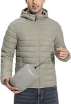 Pioneer Camp Mens Lightweight Packable Puffer Jacket Hooded Insulated Thermal Puffy Winter Jackets for Running Travel