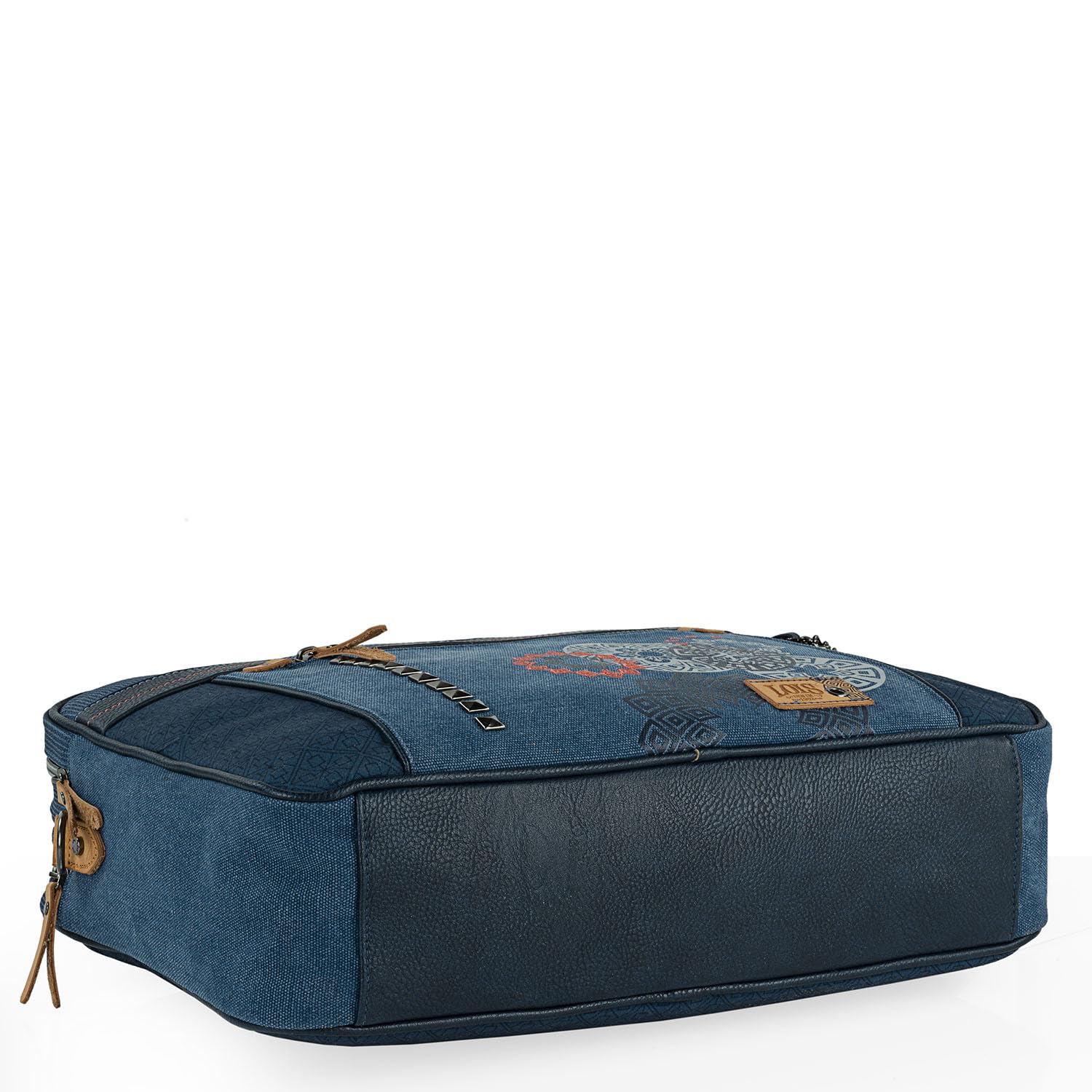 Lois - Bolso maletin Portatil para trabajo Mujer. Portadocumentos ordenador 15 6 pulgadas. Piel PU y Lona con Asa Bandolera Desmontable 310539