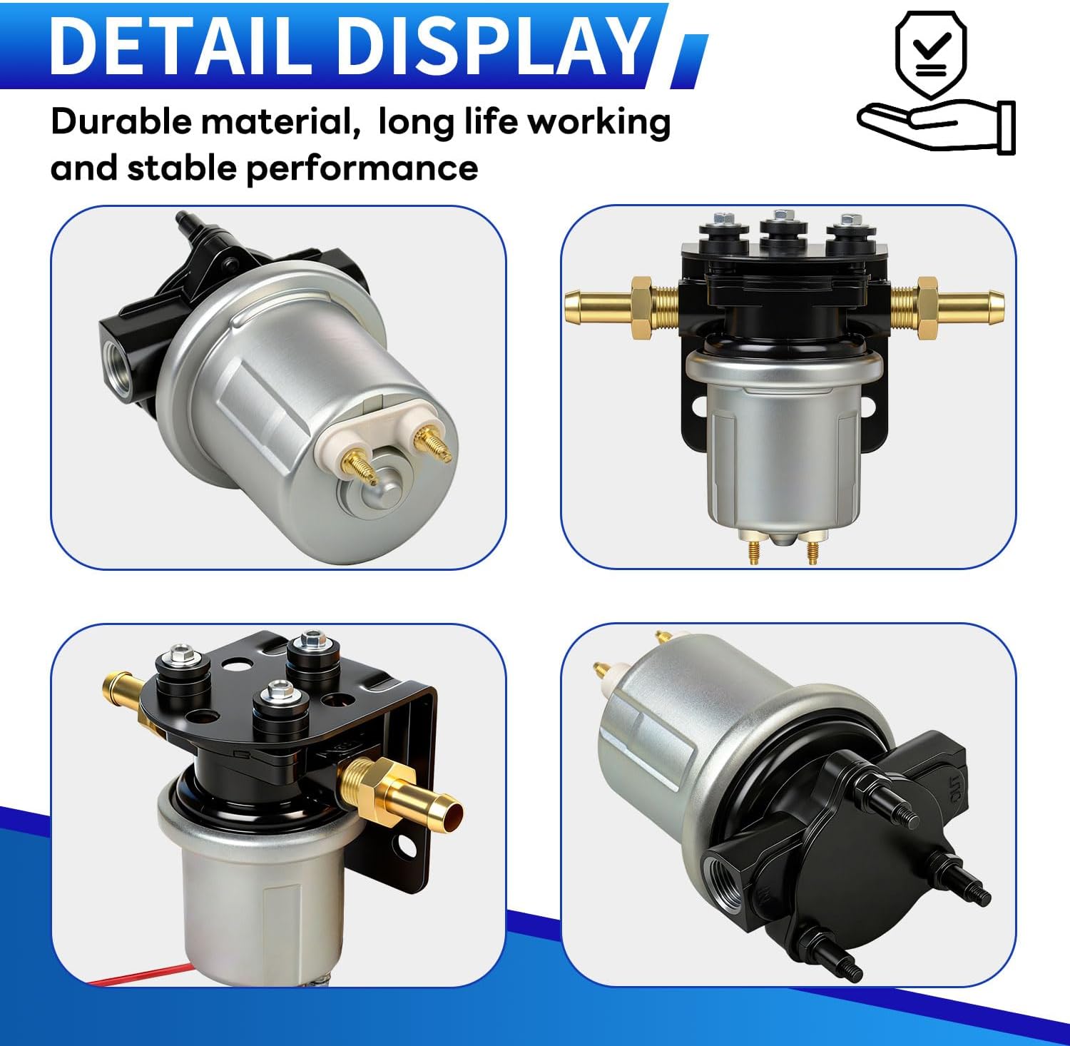 P4600HP SP8117 Upgraded Electric Fuel Pump 12V Automotive Replacement (Gloves Included) Compatible with Ethanol Methanol Diesel Gasoline