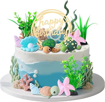 Turtle Cake Topper Turtle Birthday Decorations Sea Turtle Party Decorations