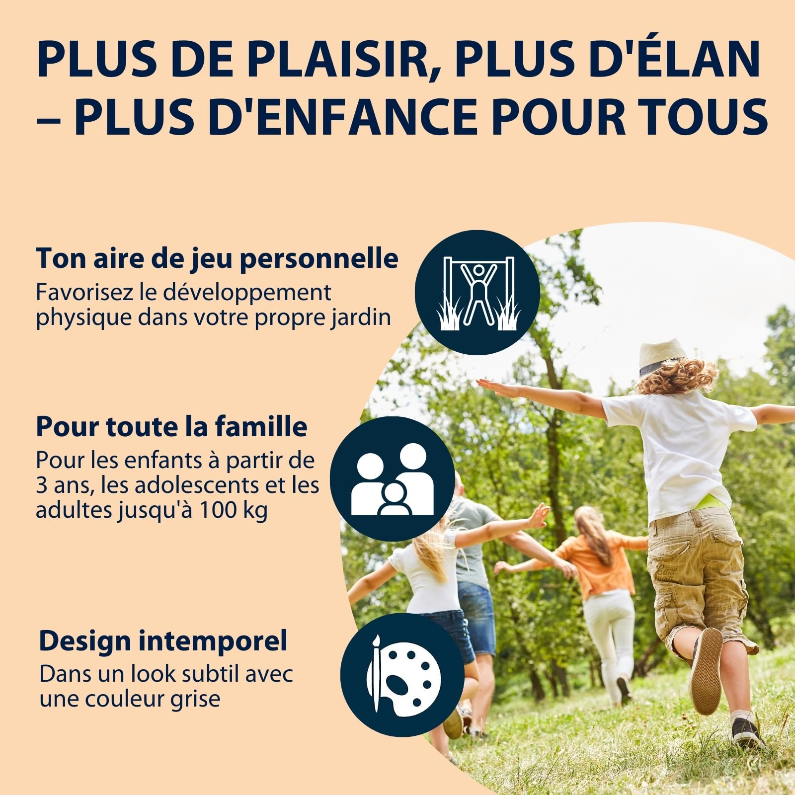 HUDORA Barre de gymnastique Fabian Standard/Pro - Barre simple/double d'extérieur pour enfants & adultes - Barre de fitness résistante réglable en hauteur sur 4 positions - Charge max. 100kg