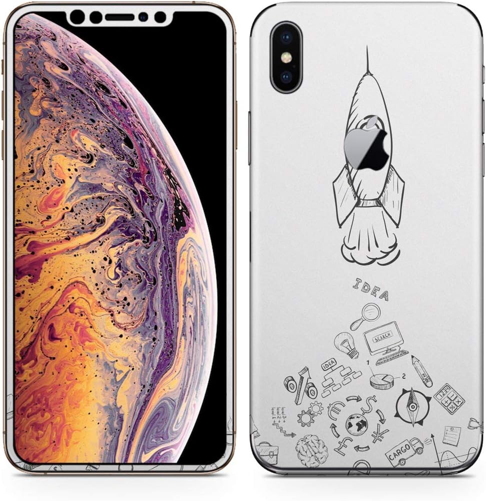 igsticker iPhone Xs Max Skin Sticker Full Body Coverage Vinyl Decal - Dustproof Anti-Scratch for Apple iphonexs max xsmaxfull-009928-ds Rocket Vehicle Simple