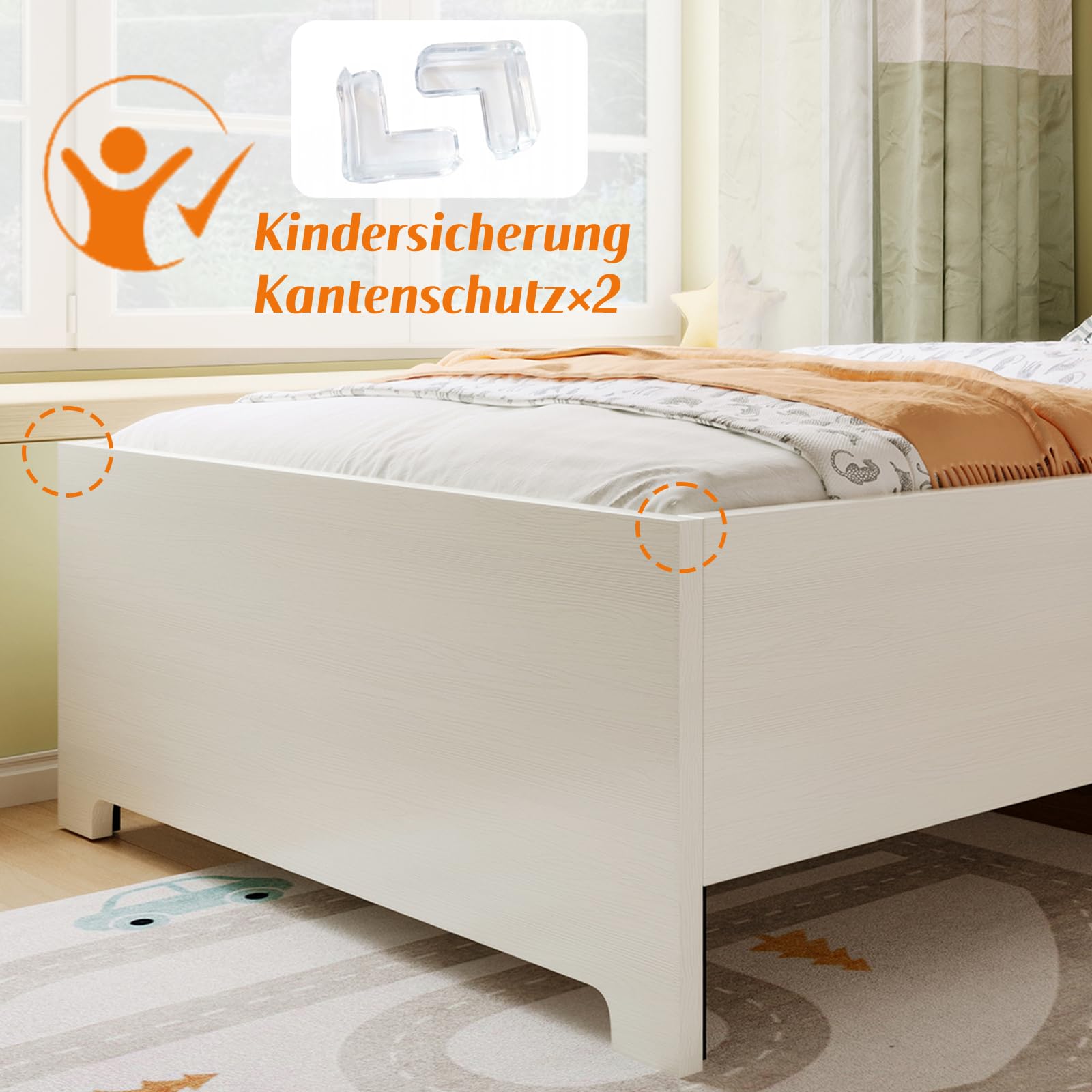 Etagenbett Kinderbett 90x200 Holz mit Schreibtisch & Kleiderschrank für Kinder & Jugendliche - Hochbett Hausform mit unterem Bett 140x200