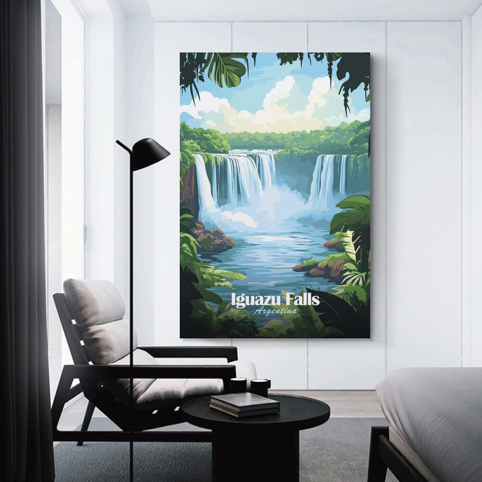 Junmoney Iguazu Falls Argentina Home Decor Wall Art, 24x36inch(60x90cm), for Bedroom, Lounge Or Dressing Area, Canvas Wall Decor for Personal Spaces