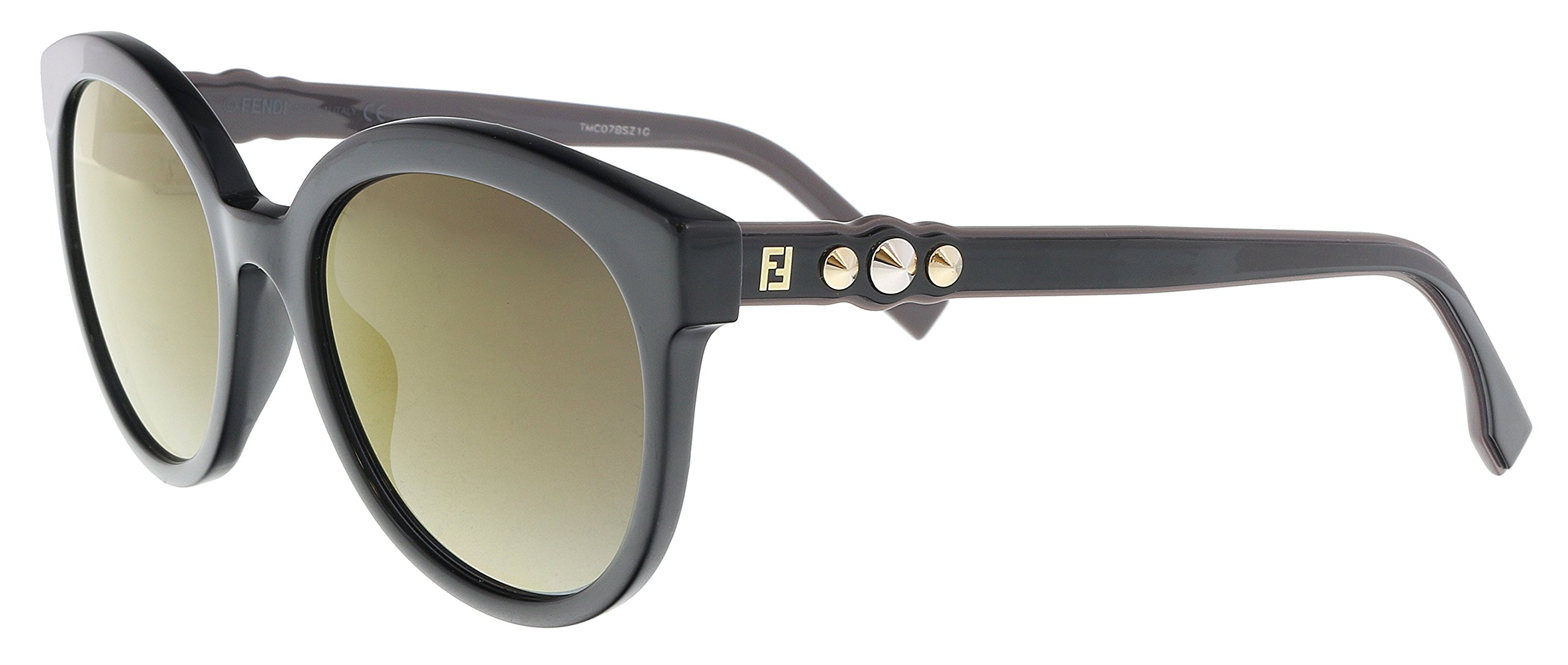 FENDI Fun Fair FF 0268 807 FQ Black Cat Eye Round Sunglasses Mirror lens no case Fendi Diamond Black 53MM Oval Sunglasses | Saks Fifth Avenue main image 3