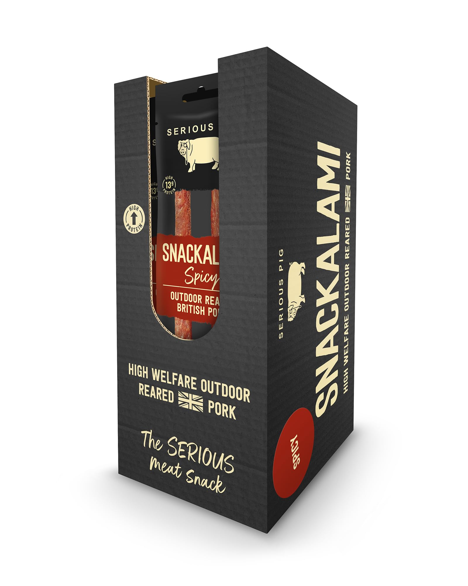Serious Pig Snackalami Spicy Salami Snacks (12 x 30g)