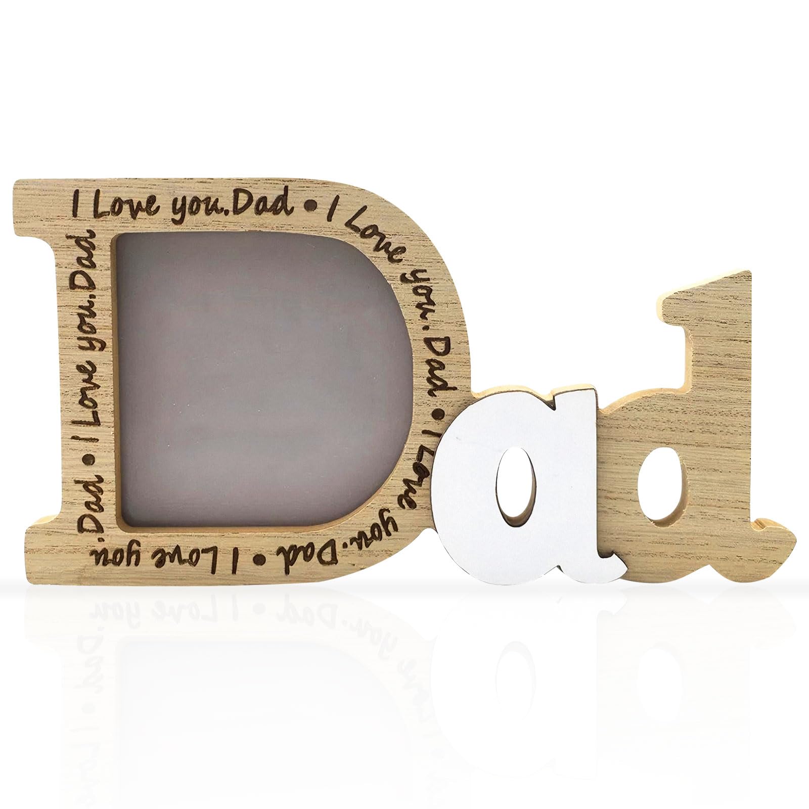 Yiwuran Wooden Dad Birthday Gifts, Father Photo Frame Decorations, Daddy Birthday Gifts Photo Frame For Dad From Daughter Son Baby, Gift For Thanksgiving Birthday