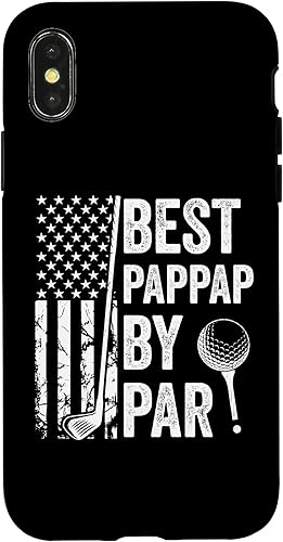 iPhone XXS Best Pappap By Par USA Flag Golf Father's Day Golfing Dad Case