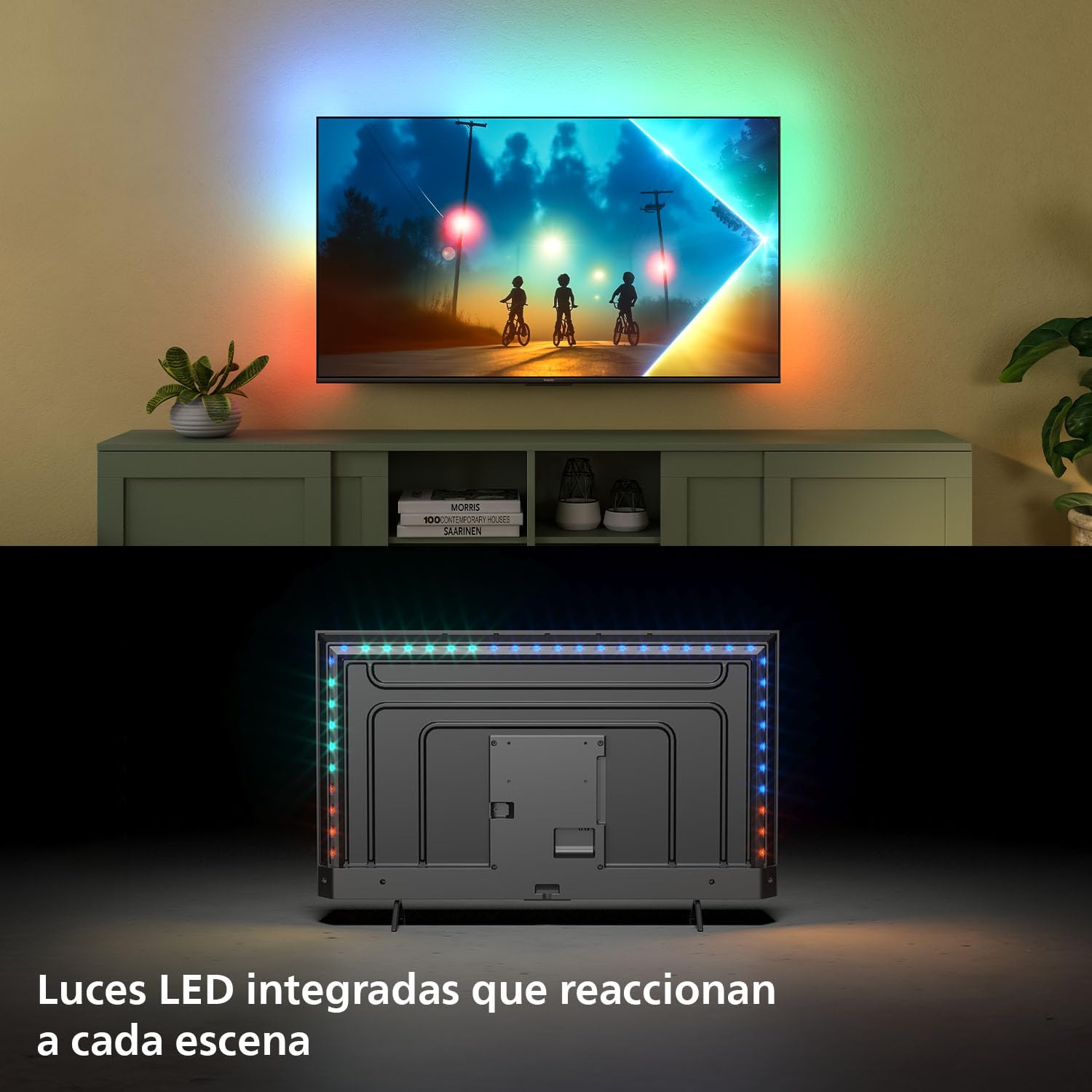 Philips Ambilight 55PUS8200 4K LED Smart TV - Pantalla de 55 Pulgadas con Plataforma Titan OS, Pixel Precise Ultra HD y Sonido Dolby Atmos - Funciona con Alexa y con el Asistente de Voz de Google