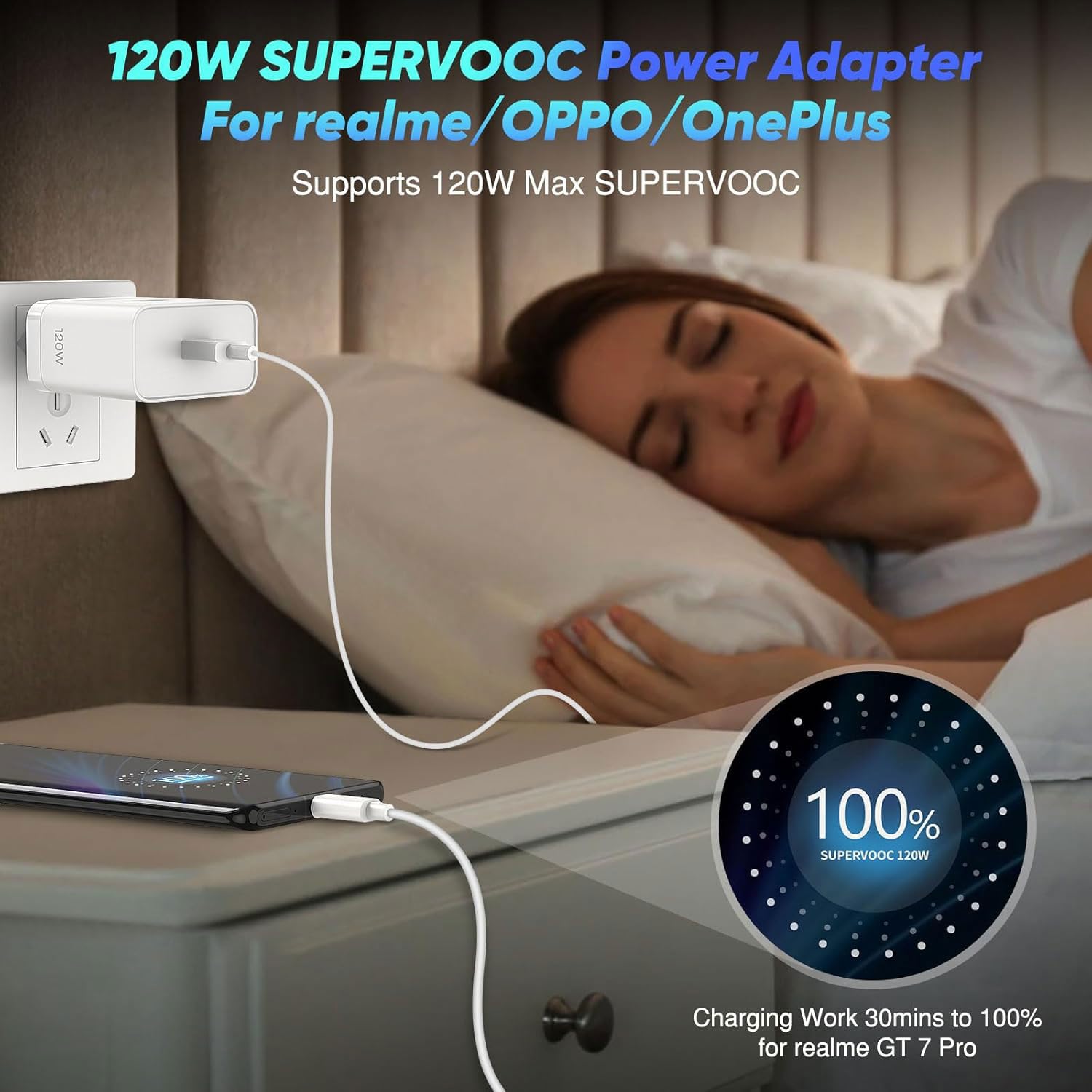 realme 120W Originale Caricatore USB C Rapido Caricabatterie Presa USB C Spina Alimentatore per realme GT 7/GT 7 Pro/GT6/GT 6T/GT2/GT Master/GT Neo2/Neo 3/3T/realme 12 Pro+/Narzo50/12X/12
