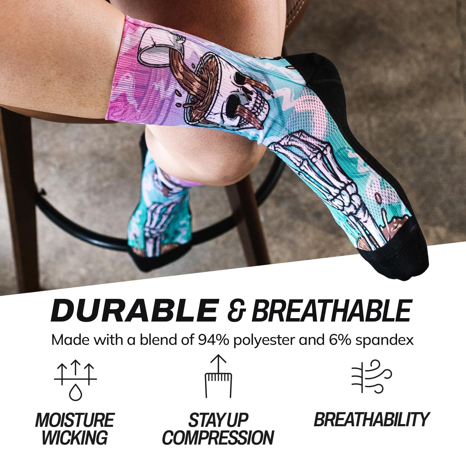 Outway Calcetines deportivos para hombre y mujer, transpirables, absorben la humedad, con soporte para el arco
