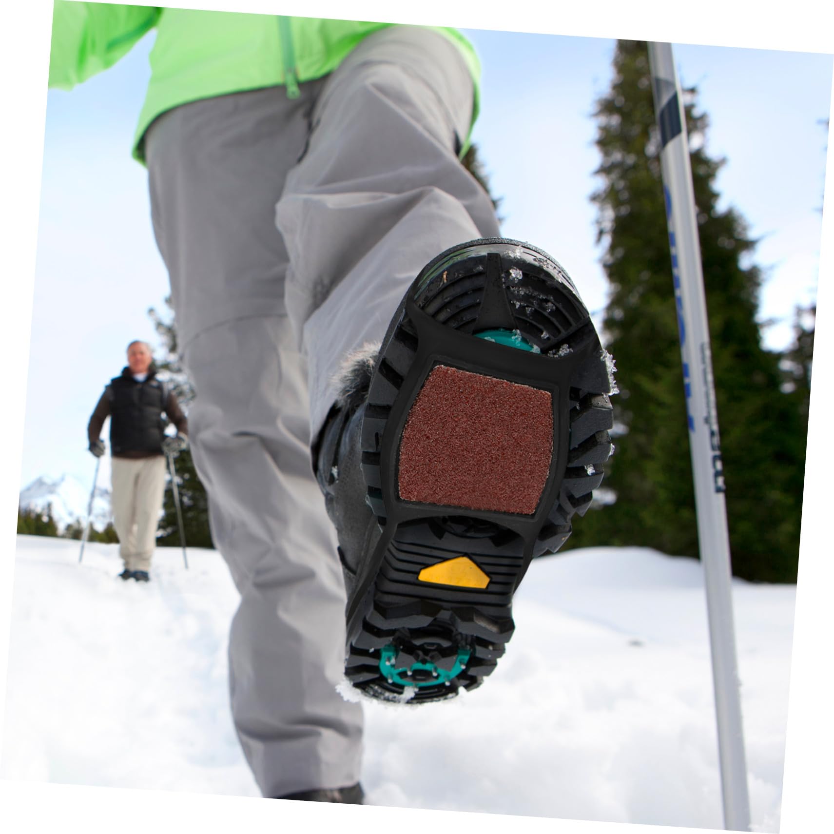 POPETPOP Crampons Antidérapants pour Chaussures en Caoutchouc, Légers et Solide, 2 Paires pour Marche et Déneigement en Extérieur sur Neige et Glace