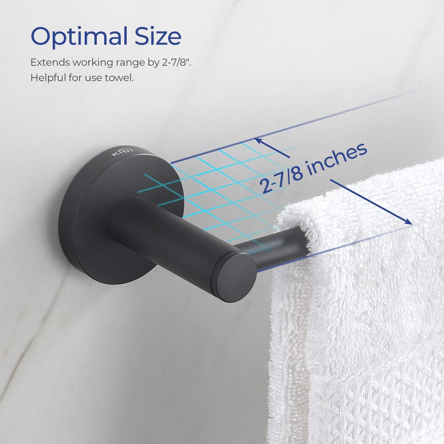 KIBI Circular 10-Inch Matte Black Bathroom Towel Bar – Solid Brass, Modern Space-Saving Design, Corrosion and Rust-Resistant Wall Mounted Hand Towel Holder for Bathroom, Kitchen, Washroom (KBA1403)
