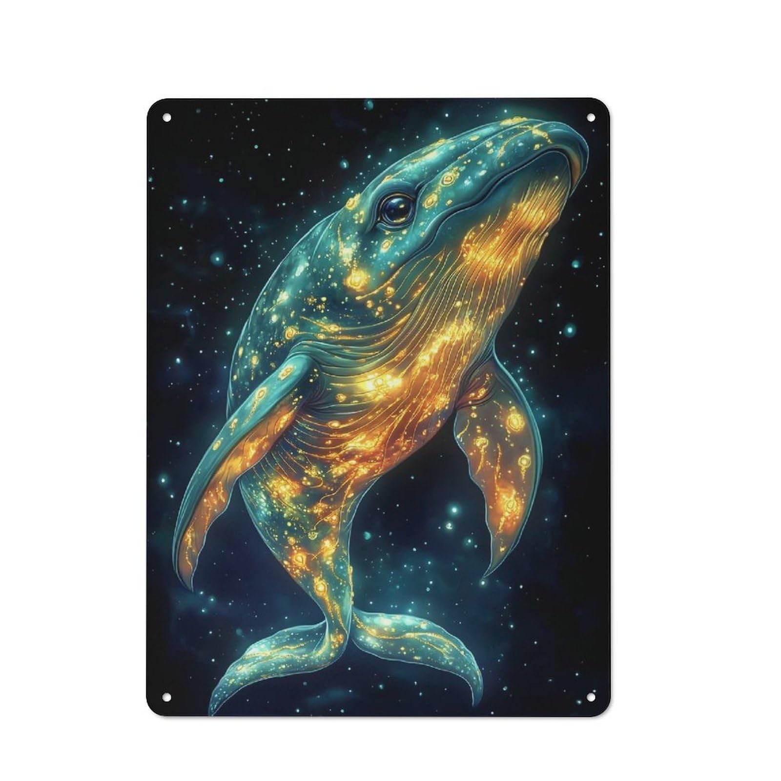 Junmoney Cosmic Whale Animal Vintage Tin Sign 40X30cm With For Living Room Or Hallway, For Living Room Decor Lovers