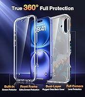 Vista 818 de Diaclara - Funda diseñada para iPhone 15 Plus de 6.7 pulgadas, transparente, cuerpo completo, con protector de pantalla, resistente de protección