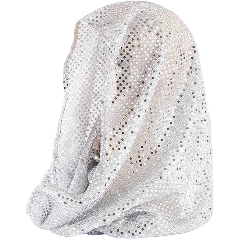Muteitt Sequin Rave Hood Head Scarf Outfit Accessories for Women Glitter Hooded Bandana Scarf for Carnival Concert Costume Headwear