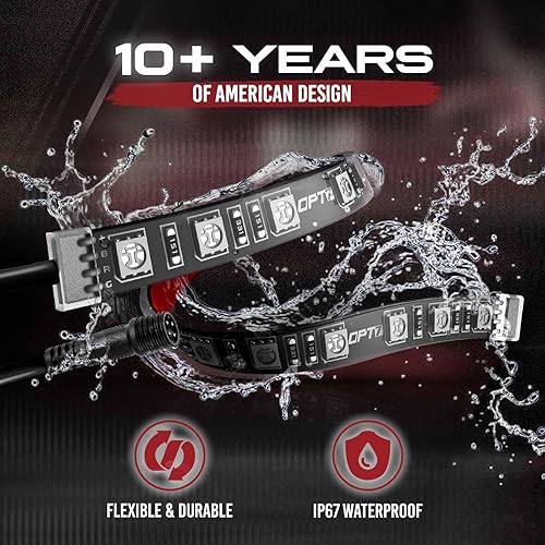 Miniatura 4 de OPT7 - Paquete de expansión de luces ledes Aura - Tiras en línea de 12 pulgadas con separadores y extensiones, 2 unidades