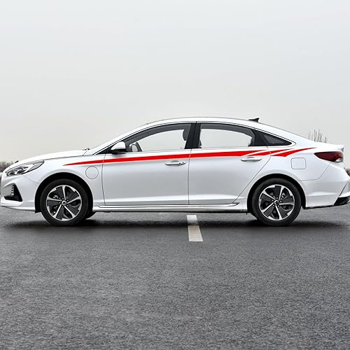 Miniatura 6 de Bilisin Adhesivos para puerta lateral de carrocería BI010, vinilo universal modificado para bricolaje, deportes, carreras, rayas, calcomanías