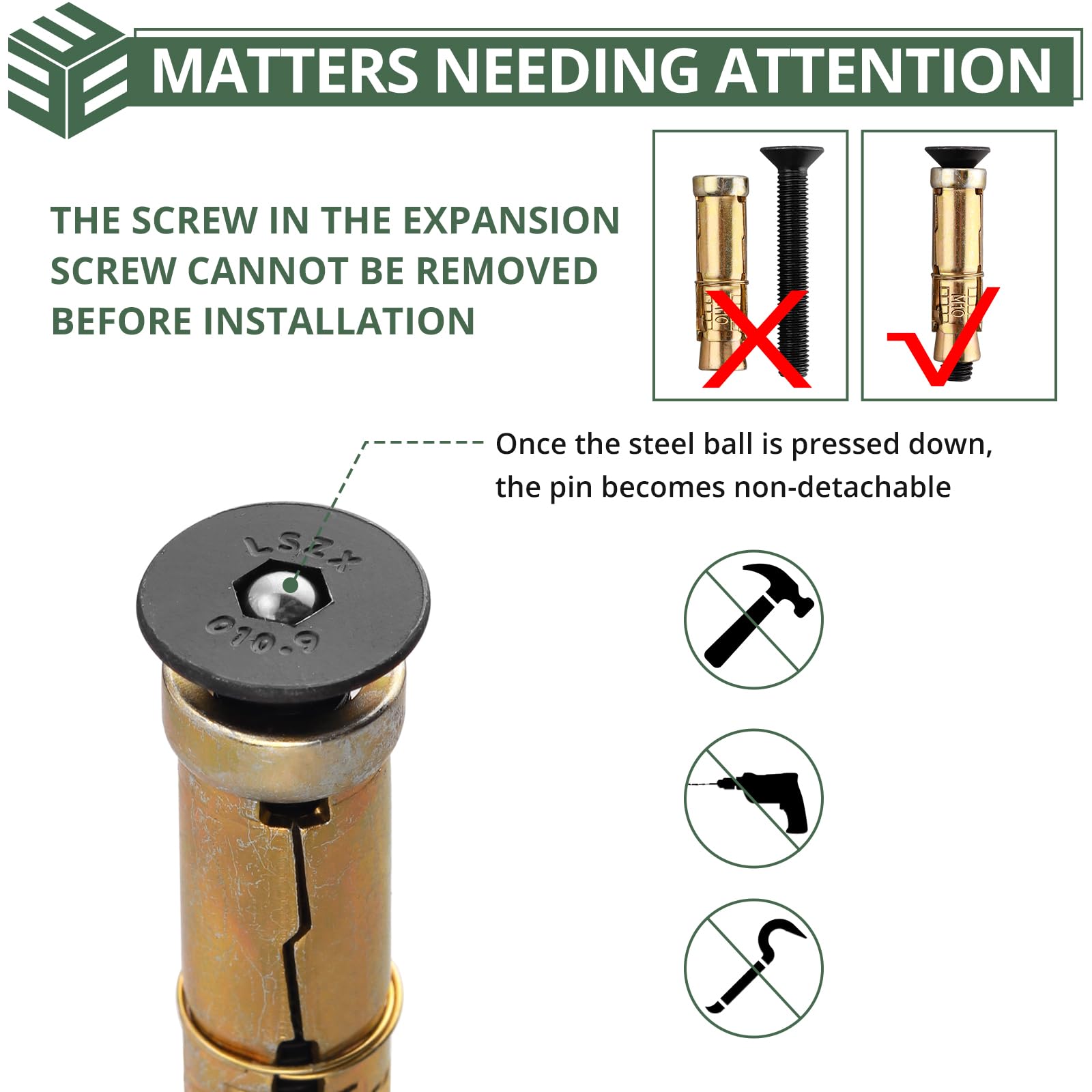 EYPINS Anclaje de suelo para motocicleta con broca, ancla de cadena de pared de acero para bicicletas, cerradura de motocicleta de seguridad premium con 4 pernos para bicicletas, motocicletas y