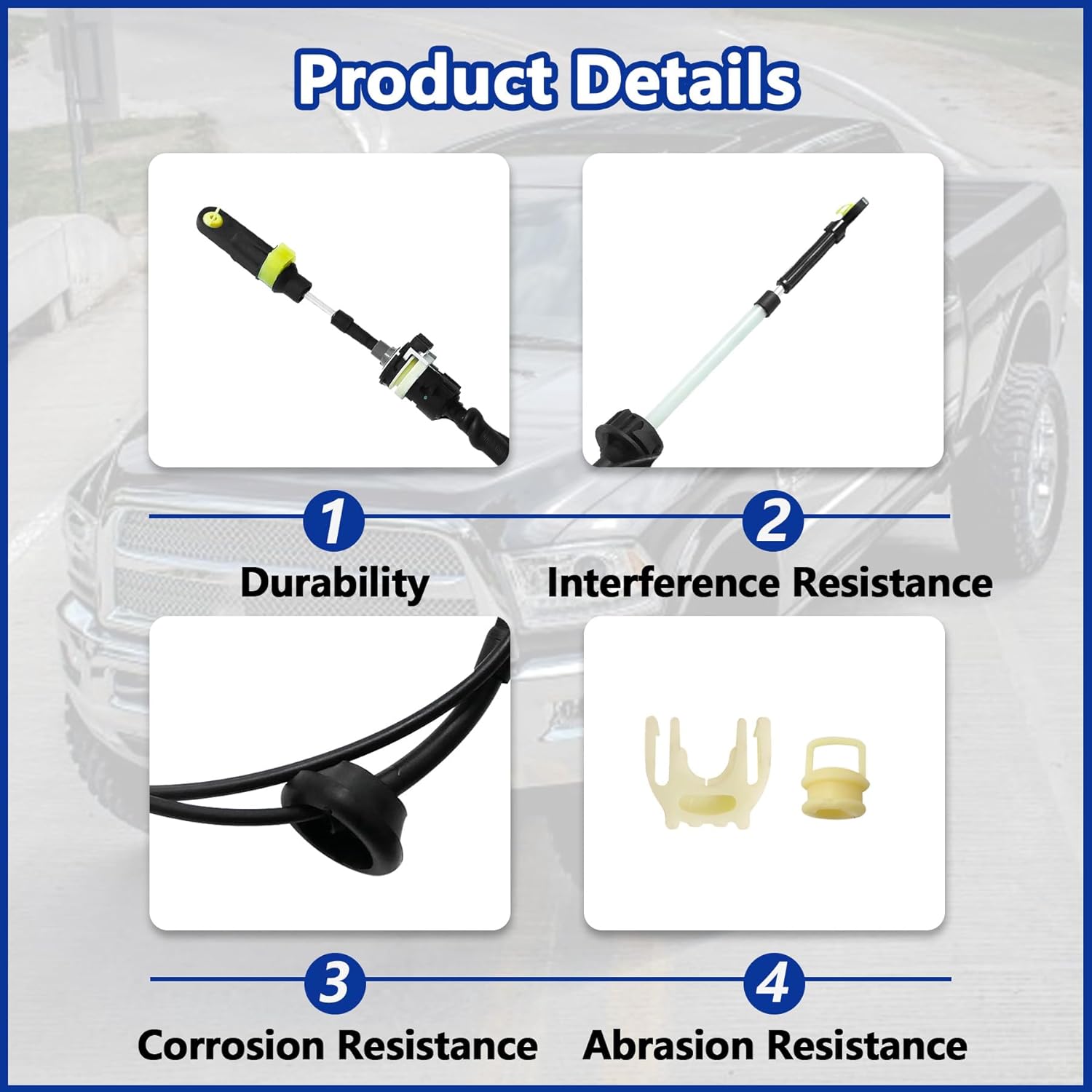 68261253AC Automatic Transmission Shifter Cable Fit for Ram 2500 2012-2018 3500 2011-2023 4500 2011-2015 5500 2011-2015 Replace 68039341AB 68039341AC