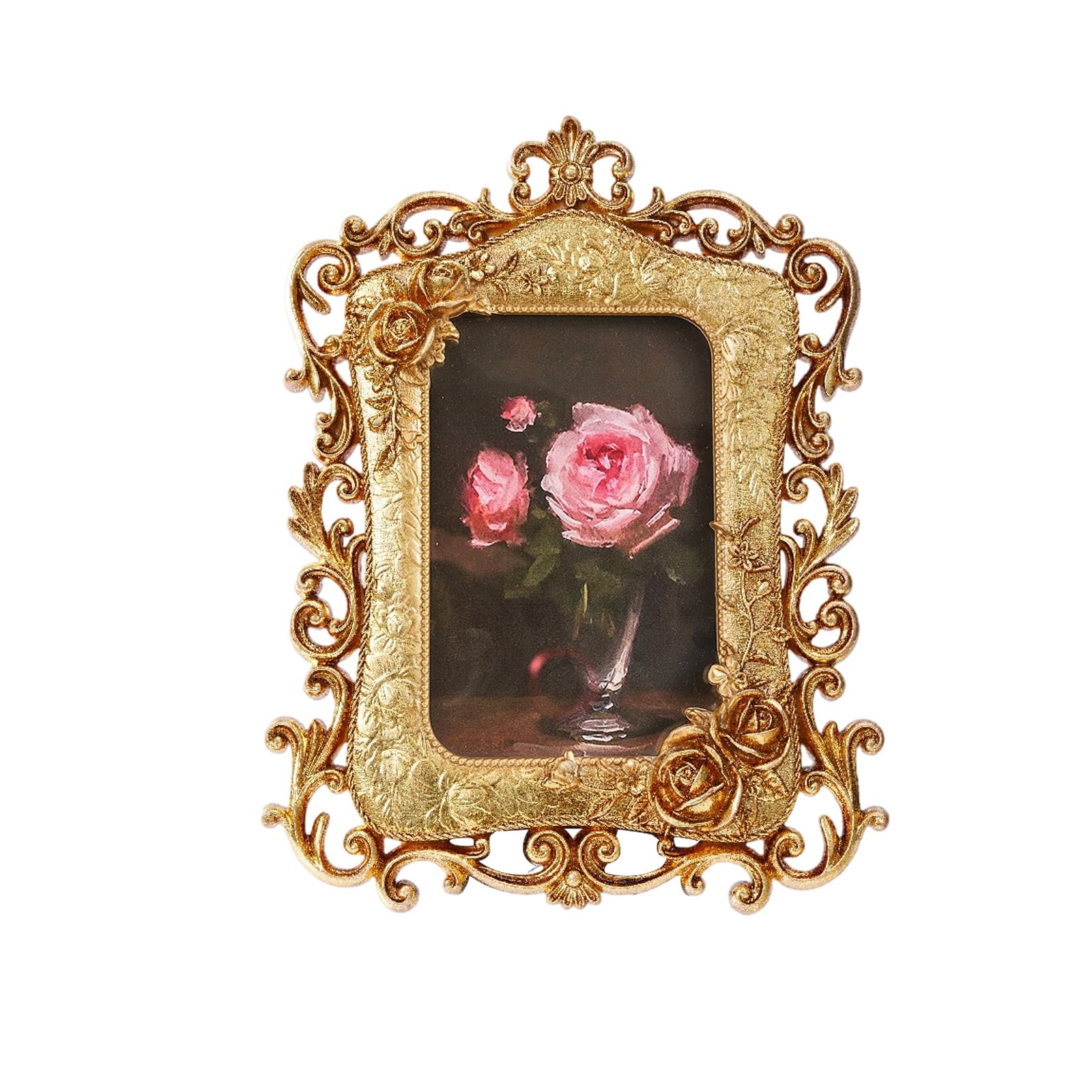carotoe Retro Picture Frame Antique Ornate Photo Frame Tabletop Display Old Fashioned Picture Frames, Decorative Frames Gifts Antique Ornate Photo