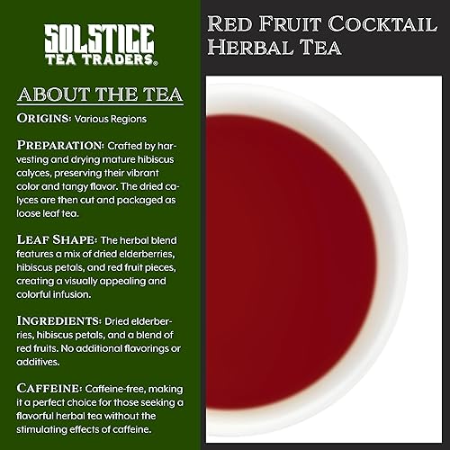 Miniatura 4 de Té de hierbas de cóctel de frutas rojas de saúco (bolsa a granel de 8 onzas) Tisana herbaria floral sin cafeína