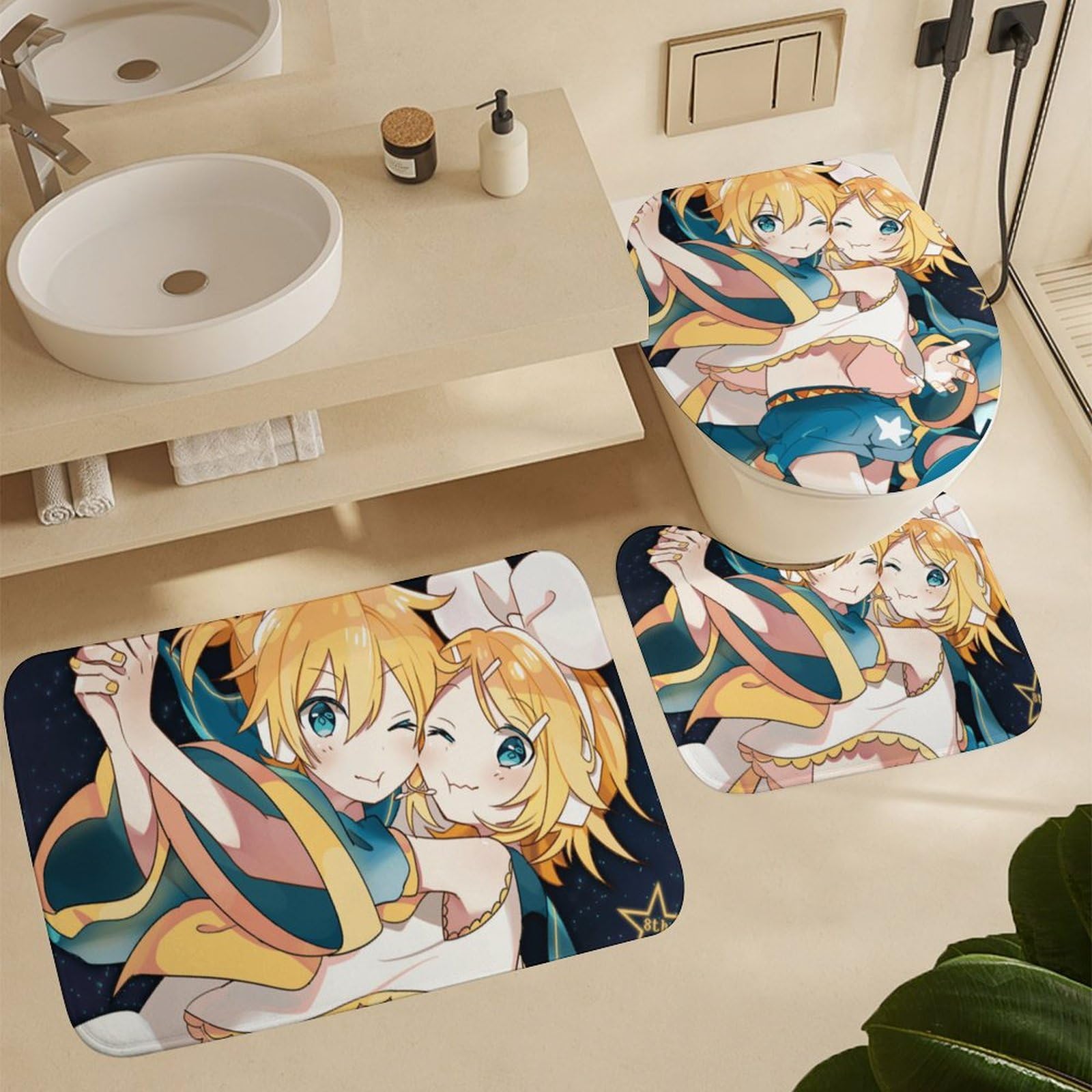Amazon｜シャワーカーテン4点セット 鏡音リン 鏡音レン Vocaloid