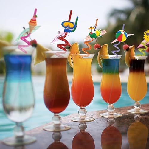 Miniatura 7 de 24 popotes para beber en la piscina, recuerdos de fiesta de piscina para niños, suministros de fiesta de cumpleaños de verano, pajitas divertidas y