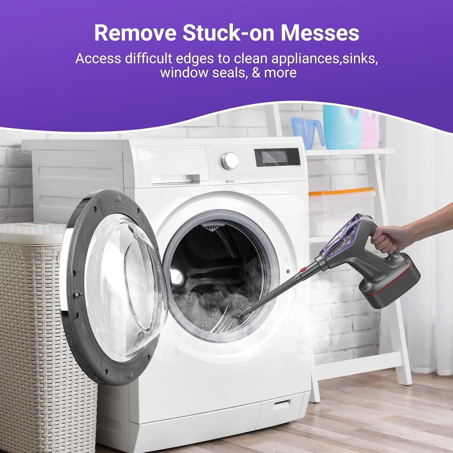 Dampfreiniger & Dampfbesen mit PowerPad, 29 Zubehörteile, ECO-Reinigung ohne Chemikalien, für Alle Böden, Teppiche, Fenster, Badezimmer und Küchen