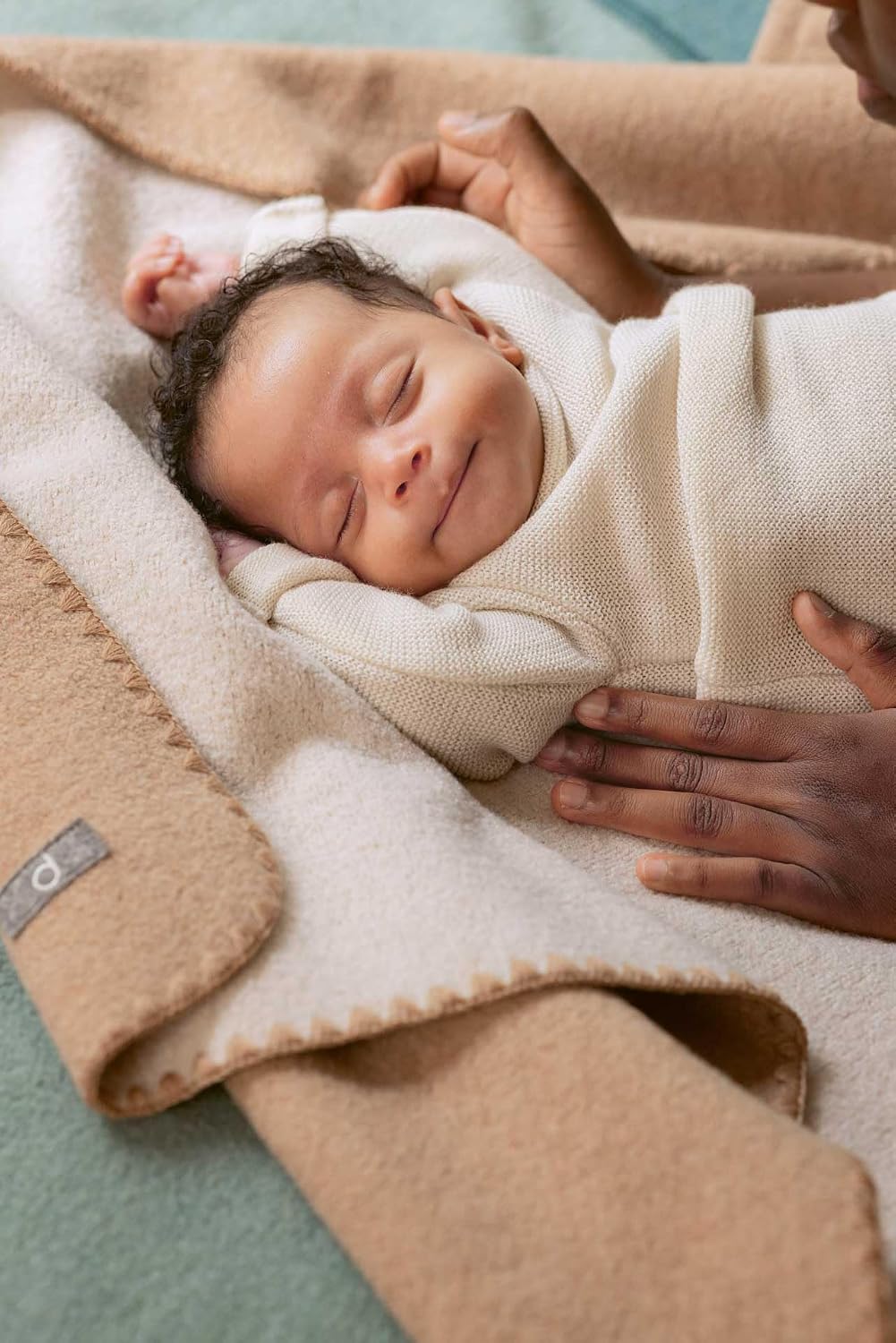 Disana Doubleface Baby Blanket 100% Wool Organic, 80 x 100 cm, Grey-Natur Made in Germany