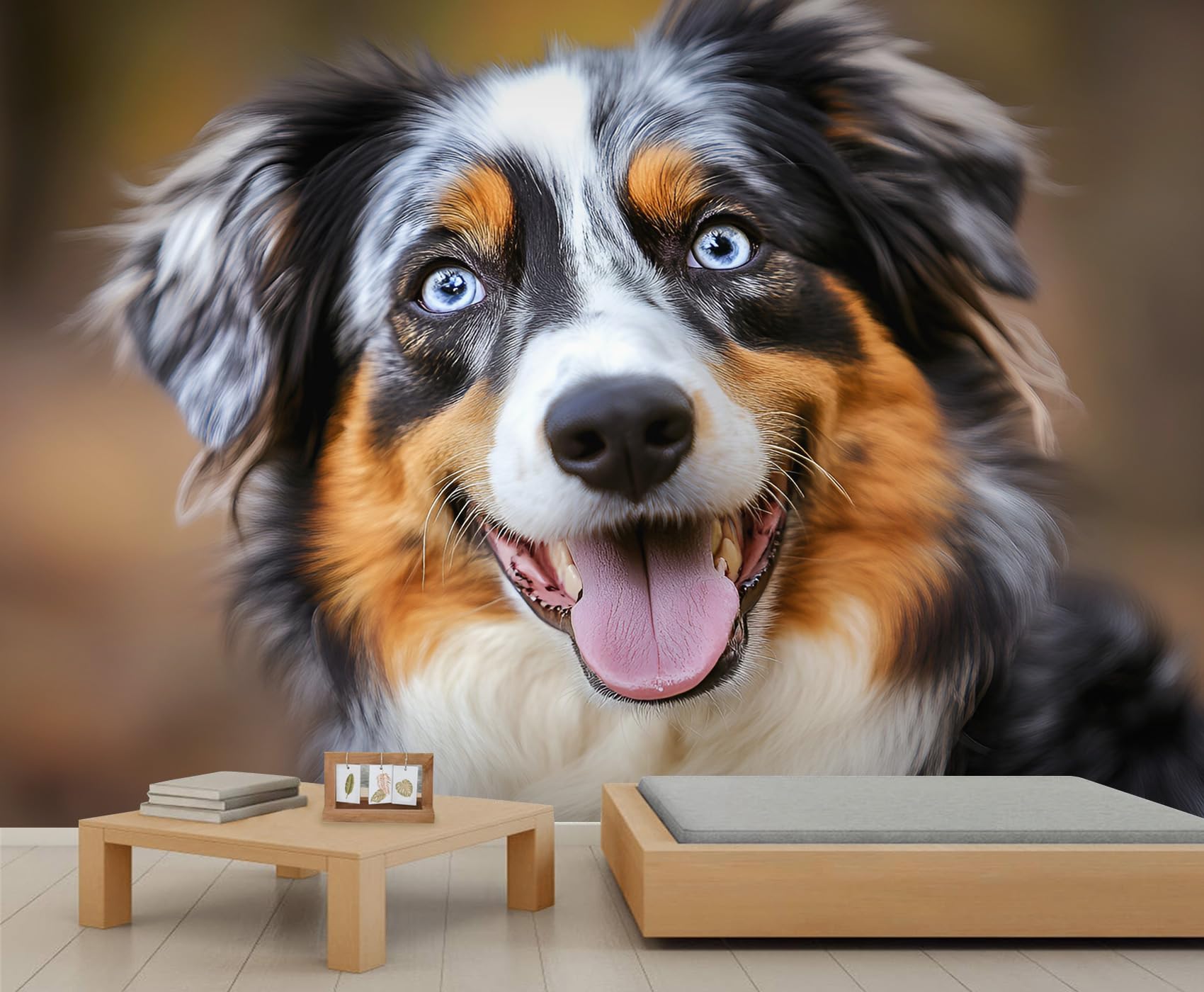 Papier peint pour salon style canin pour masquer un grand mur vide