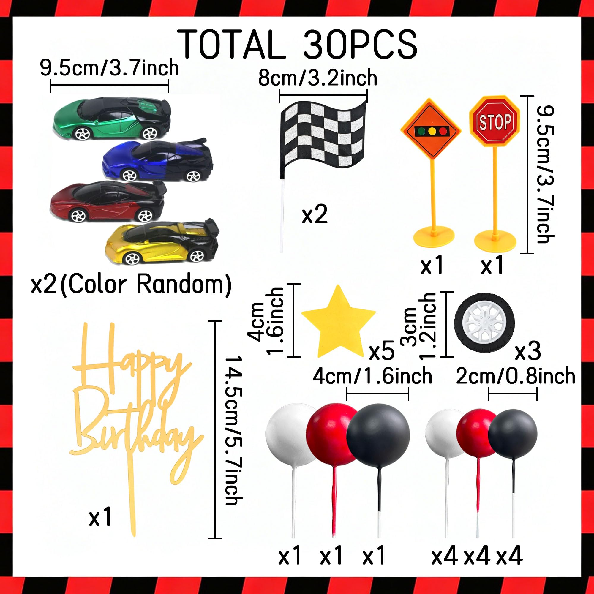 Race Car Cake Decorations Checkered Flag Growing Up Two Fast Birthday Decor Fast One Three Four Speed Birthday Decorations - Image 2