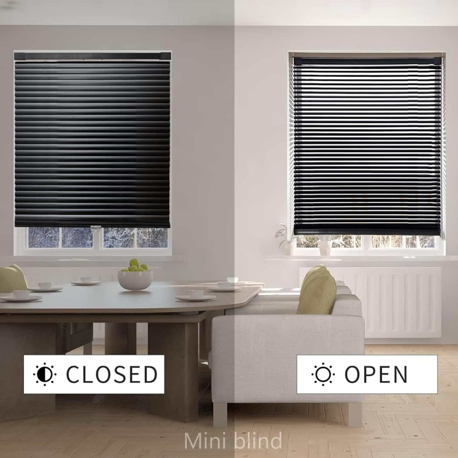 Persianas Venecianas de Aluminio,Estor Que Filtran la luz con Lamas de 25mm,Persianas de Interior para Ventanas y Puertas,Negro,Personalizable (125cm x 200cm)