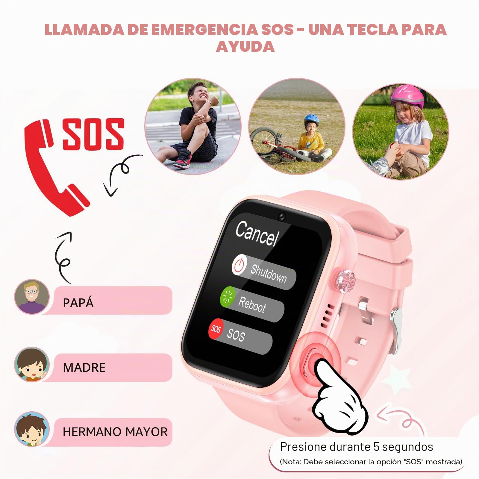 OKYUK Reloj Inteligente T45 4G Rastreador GPS, Videollamada, Mensajes, Modo Escolar, Función SOS