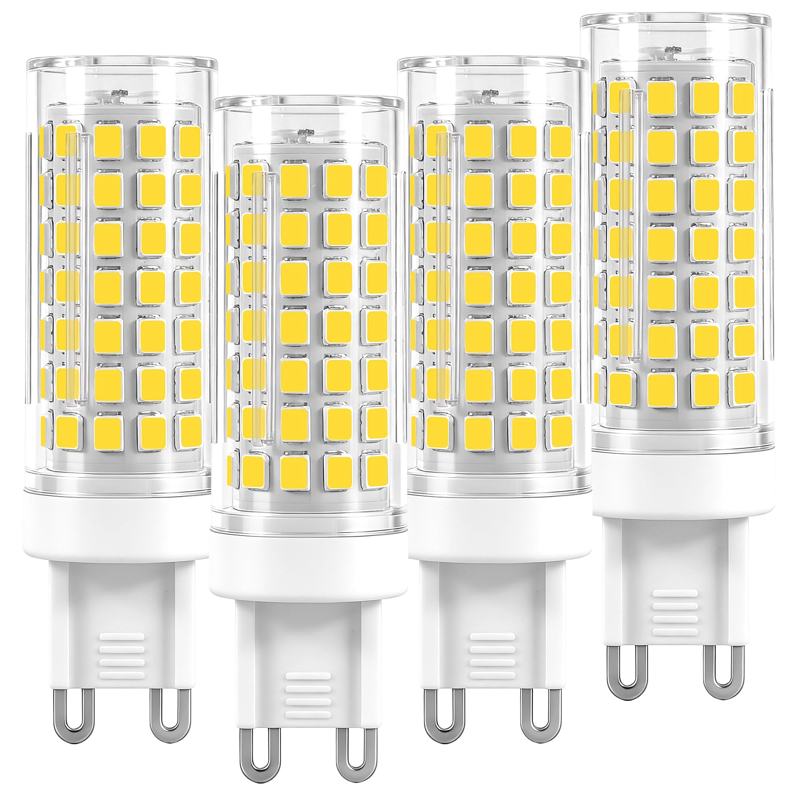 G9 LED Bulb 5W (50W Halogen Equivalent) - Dimmable 500LM No Flicker, Bi Pin Base for Chandeliers, Pendant Lights & Decorative Fixtures - Energy Saving Ceramic Base Bulb (Cool White 6000K, 4Pack)