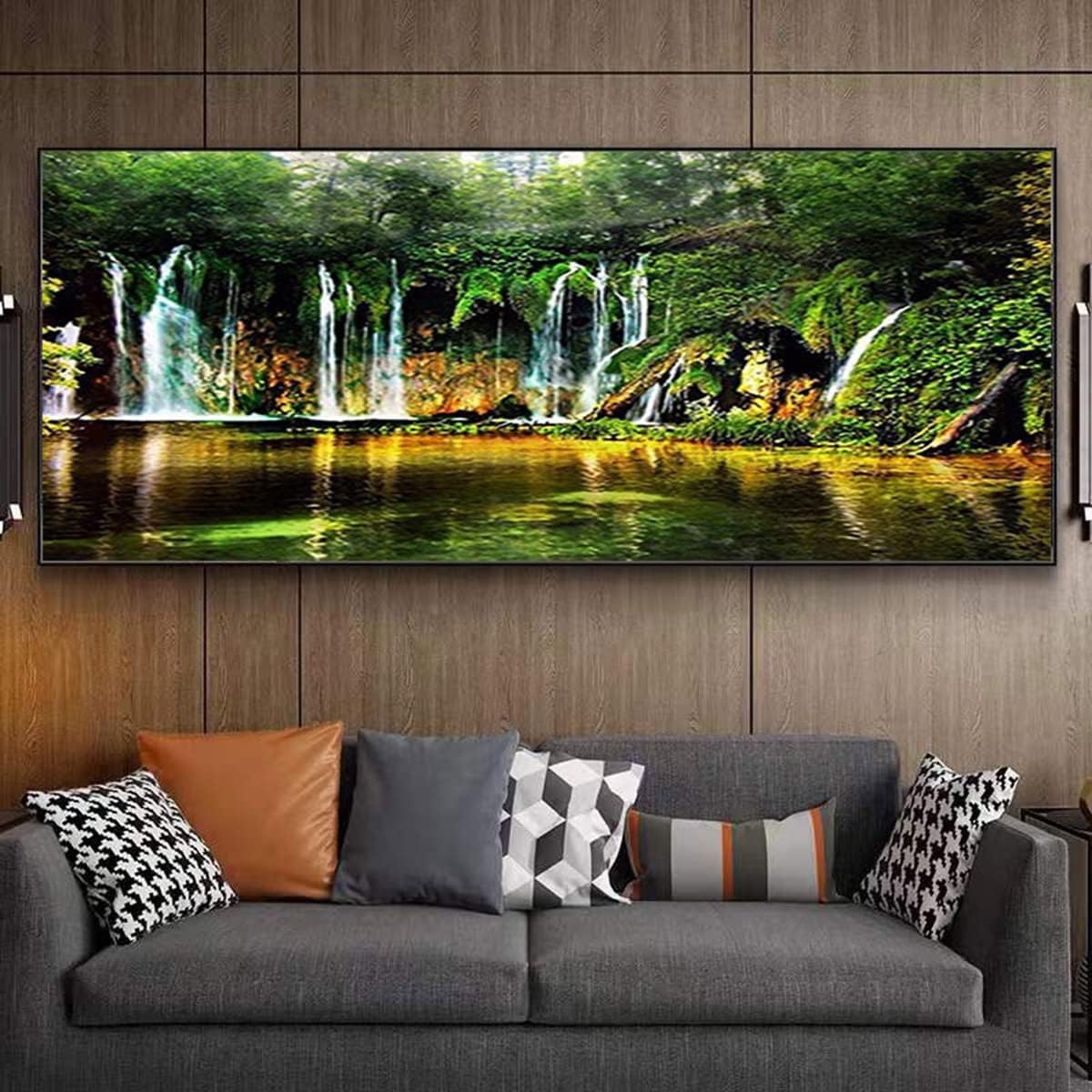 Instarry DIY 5D Diamond Painting Kits Full Drill Natural Scenery Mosaic Embroidery Home Decorations for Living Room Arts and Crafts 39.4x15.7 inch