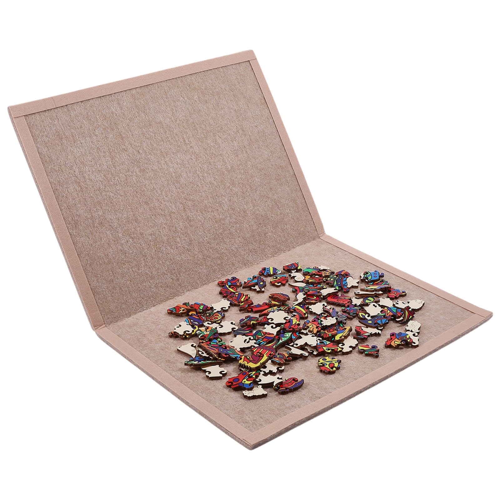 beinkmake Foldable Felt Puzzle Pad for 500 Pieces Puzzle Pad Mat 24x16In Foldable Felt Display Board, Camel
