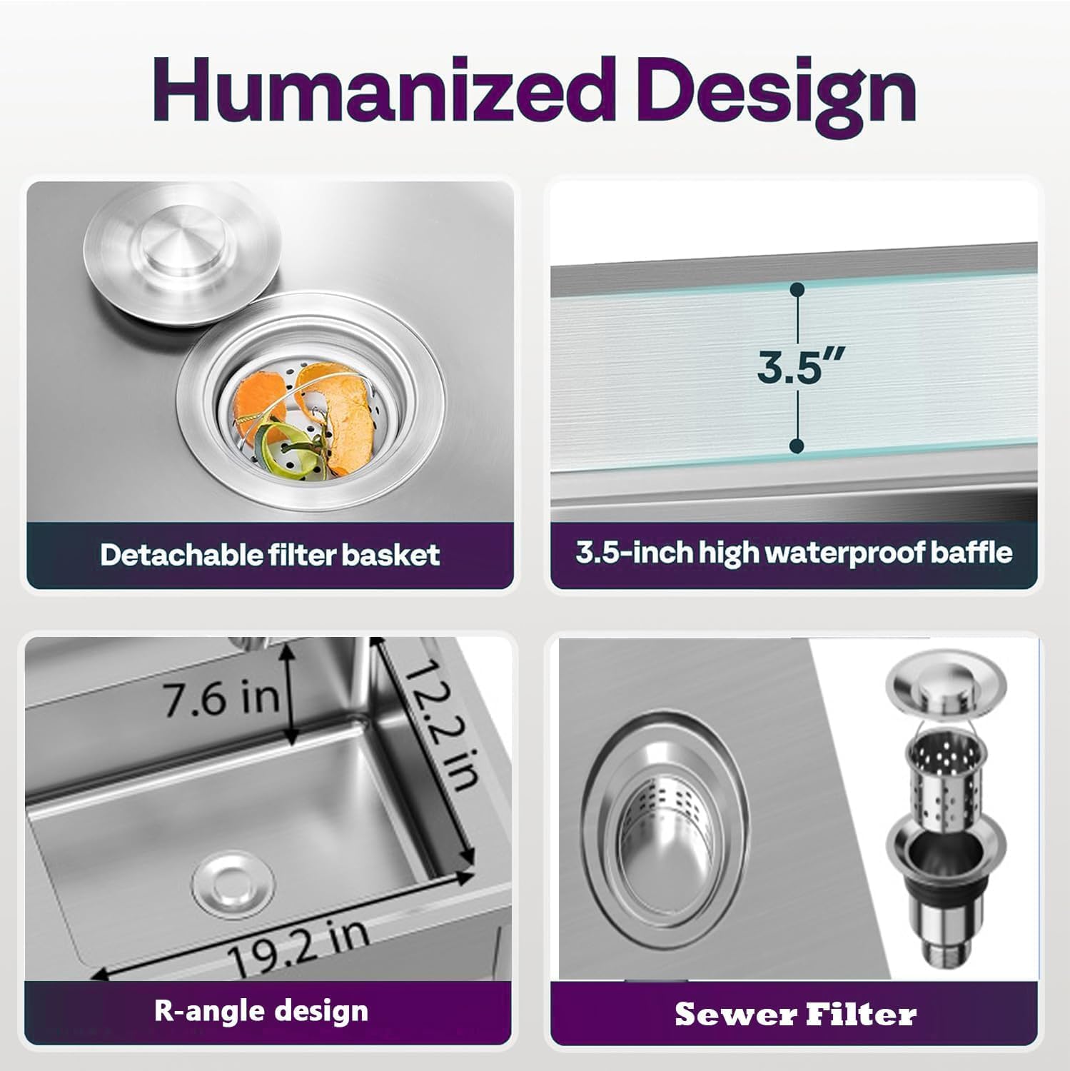 GarveeTech Stainless Steel Utility Sink, Free Standing Single Bowl Sink with Cold and Hot Water Pipe, Commercial Kitchen Utility Sinks for Laundry Room, Bathroom, Garage, Indoor & Outdoor